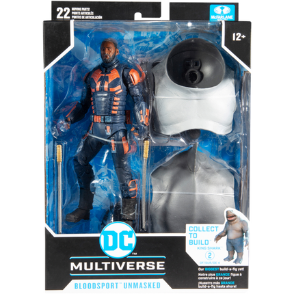 Figura de acción exclusiva de McFarlane Toys Suicide Squad Bloodsport Unmasked de 7"