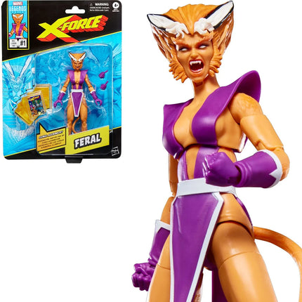 Figura de acción de 6 pulgadas de la serie Marvel Legends de X-Men X-Force Feral 