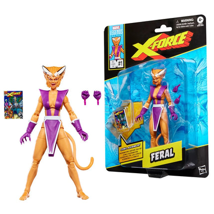 Figura de acción de 6 pulgadas de la serie Marvel Legends de X-Men X-Force Feral 