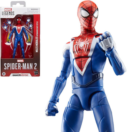 Figura de acción de Spider-Man Marvel Legends Series Gamerverse Peter Parker con traje negro de 6 pulgadas