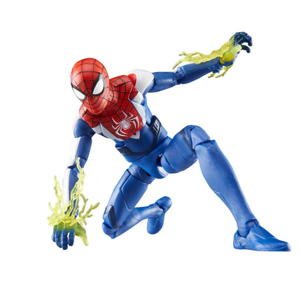 Figura de acción de Spider-Man Marvel Legends Series Gamerverse Peter Parker con traje negro de 6 pulgadas