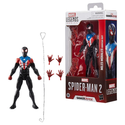 Figura de acción de Spider-Man Marvel Legends Series Gamerverse Peter Parker con traje negro de 6 pulgadas
