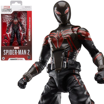 Figura de acción de Spider-Man Marvel Legends Series Gamerverse Miles Morales Brooklyn 2099 de 6 pulgadas