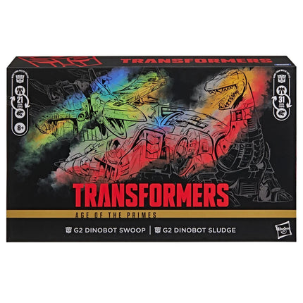 Transformers Generations Selects Age of the Primes Leader Class G2 Universe Dinobots Swoop and Sludge